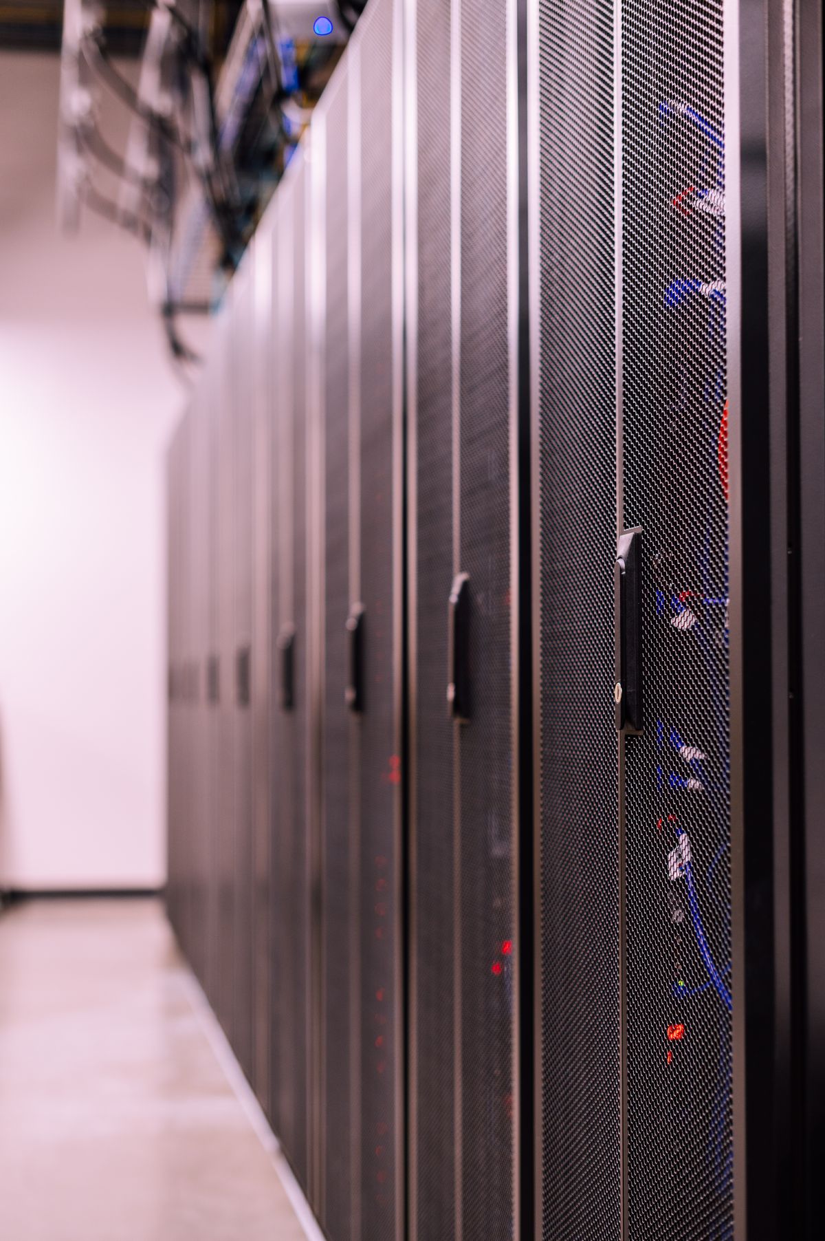 Server cabinets with structured cabling